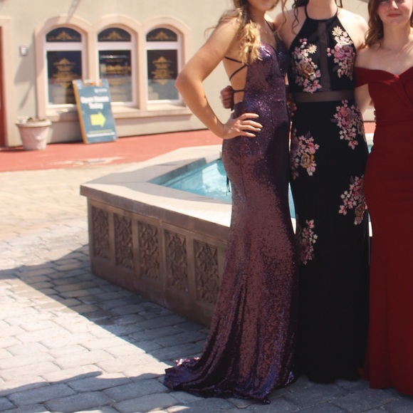 Alyce 60032 sequin prom dress in color “eggplant” - Picture 3 of 7